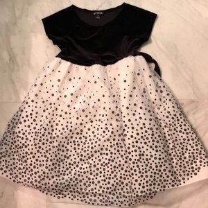 Black and White Velvet Dress